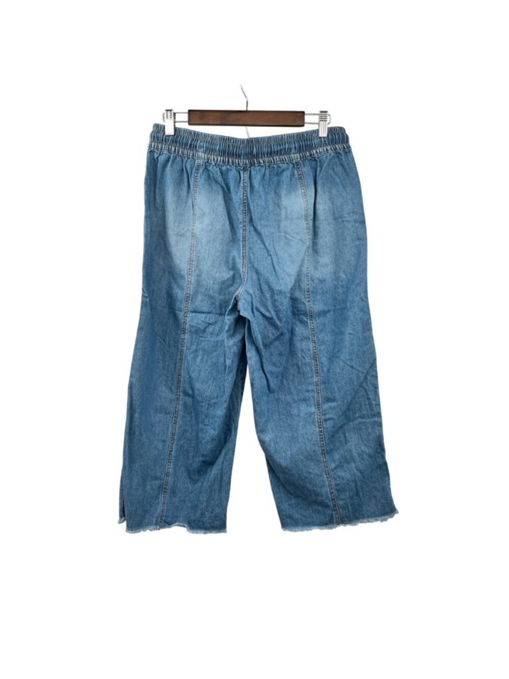 Maurices Womens Cropped Jeans Blue Drawstring Size Medium Pockets - Picture 5 of 8
